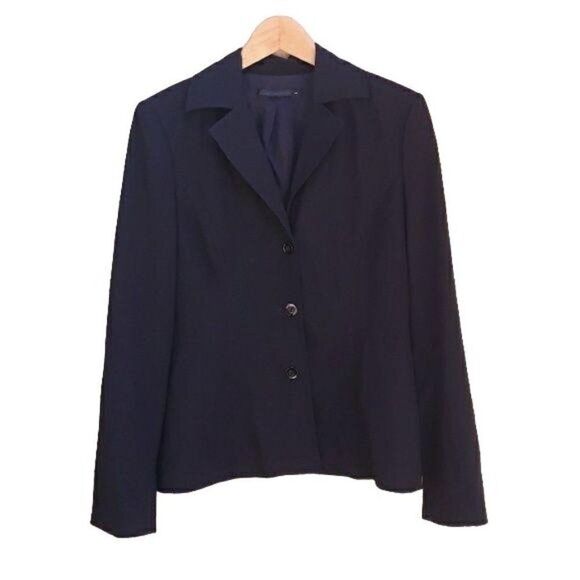 Guess Collection Blazer Boyfriend Single Breasted Boxy Button Career Black L - Picture 1 of 8